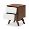 Baxton Studio Hildon Mid-Century White and Walnut Wood 2-Drawer Storage Nightstand 136-7493 - alternate 7